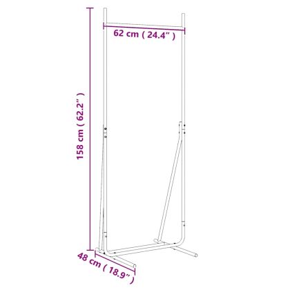 Държач за дрехи Черно 62 x 48 x 158 см Стомана