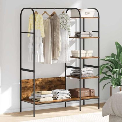 Държач за дрехи Кафяв дъб 120 x 44 x 160 см Инженерно дърво