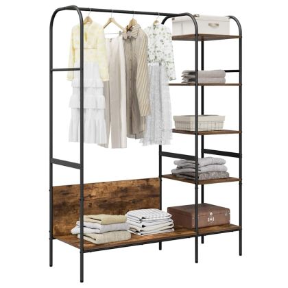 Държач за дрехи Кафяв дъб 120 x 44 x 160 см Инженерно дърво