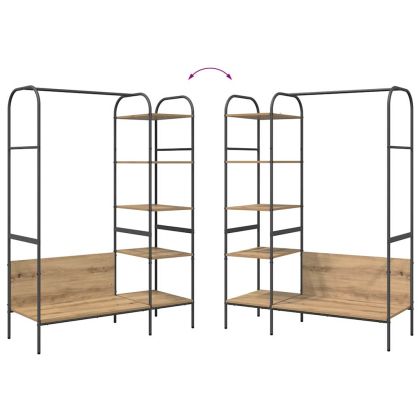 Държач за дрехи с рафт Бежово 120 x 44 x 160 см Инженерно дърво