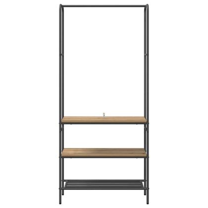 Държач за дрехи с рафт Дъб 77 x 30 x 171 см Инженерно дърво