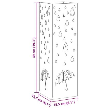 Стойка за чадър Черно 15.5 х 15.5 х 49 см Метал