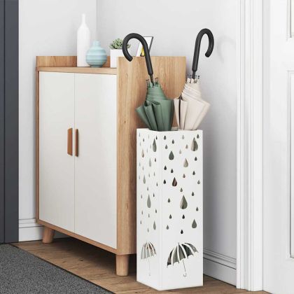 Стойка за чадър Бяло 15.5 х 15.5 х 49 см Метал