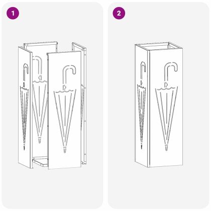 Стойка за чадър Черно 15.5 х 15.5 х 49 см Метал
