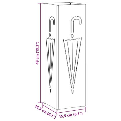 Стойка за чадър Бяло 15.5 х 15.5 х 49 см Метал