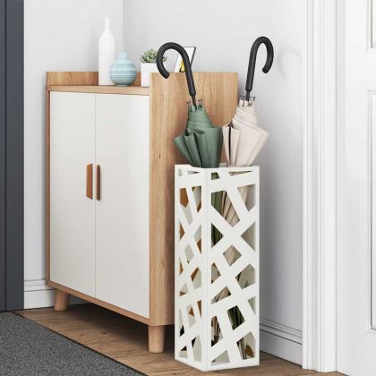 Стойка за чадър Бяло 15.5 х 15.5 х 49 см Метал