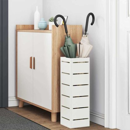 Стойка за чадър Бяло 15.5 х 15.5 х 49 см Метал