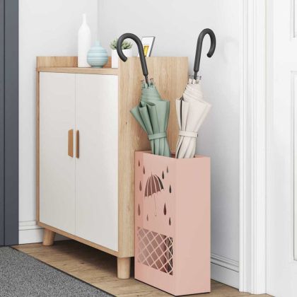 Стойка за чадър със съхранение Розово 28 x 12 x 41 см Стомана