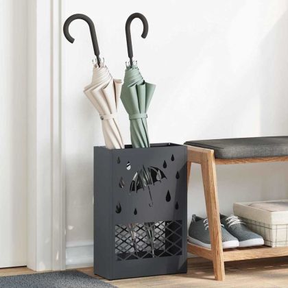 Стойка за чадър със съхранение Антрацит 28 x 12 x 41 см Стомана