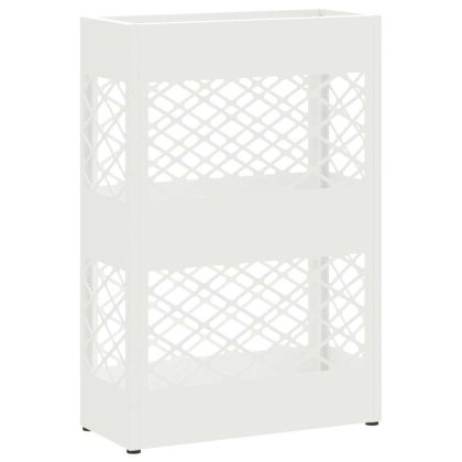 Стойка за чадър със съхранение Бяло 28 x 12 x 41 см Стомана