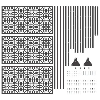 Екран за уединение Черно Стомана