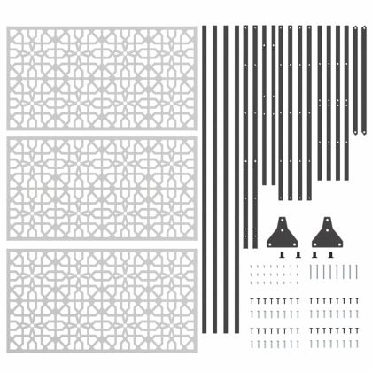 Екран за уединение Сив Стомана