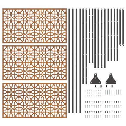 Екран за уединение Сив Стомана