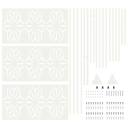 Екран за уединение Бяло Стомана