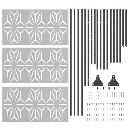 Екран за уединение Сив Стомана