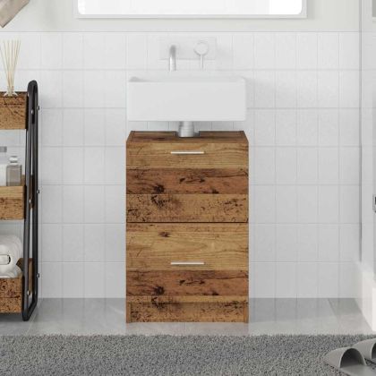 Шкаф за баня с рафт Старо дърво 40 x 37 x 59 cm Инженерно дърво