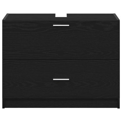 Шкаф за баня с рафт Черния дъб 78 x 37 x 59 cm Инженерно дърво