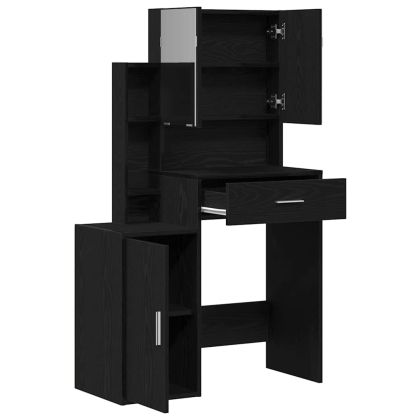 Тоалетка с чекмедже Черен дъб 80 x 35 x 132 см Инженерно дърво