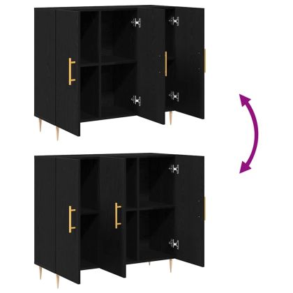 Служебен шкаф Черен дъб 90 x 34 x 80 см Инженерно дърво