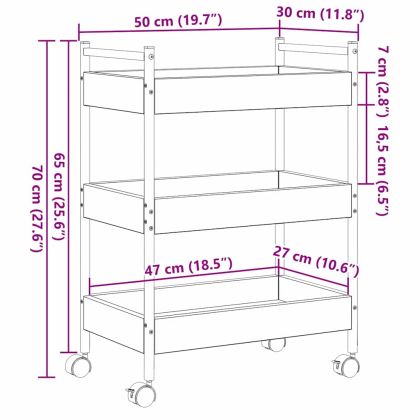 Кухненска количка Дъб 50 x 30 x 70 см Инженерно дърво