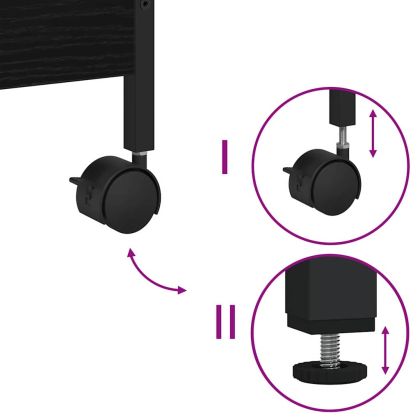 Кухненска количка Черен дъб 50 x 30 x 70 см Инженерно дърво