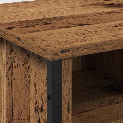 Шкаф за мивка в баня с рафт с врата Старо дърво 91 x 35 x 60 см