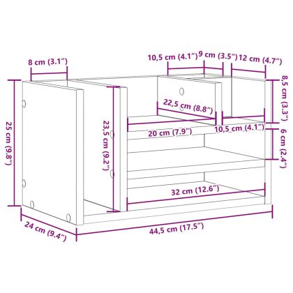 Организатор за бюро Черен дъб 44,5 x 24 x 25 см Инженерно дърво