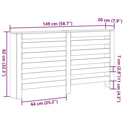 Калъф за радиатор Черния дъб 149 x 20 x 82 cm Инженерно дърво