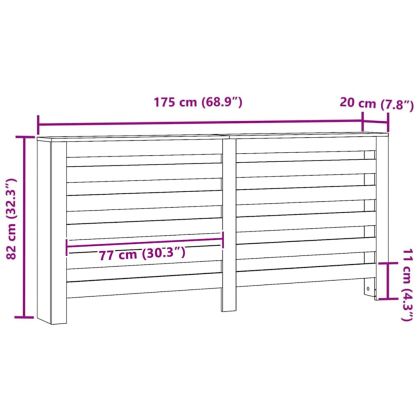 Калъф за радиатор Черния дъб 175 x 20 x 82 cm Инженерно дърво
