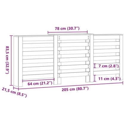 Калъф за радиатор Черния дъб 205 x 21,5 x 83,5 cm