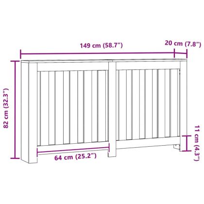Калъф за радиатор Черния дъб 149 x 20 x 82 cm Инженерно дърво