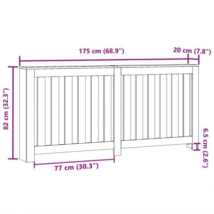 Калъф за радиатор Черния дъб 175 x 20 x 82 cm Инженерно дърво