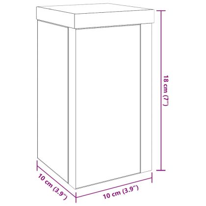 Стойка за растения 2 pcs Черния дъб 10 x 10 x 18 cm