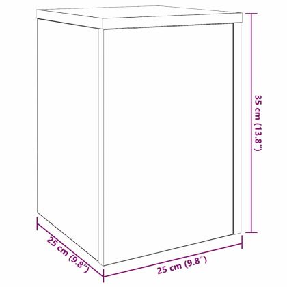 Стойка за растения 2 pcs Черния дъб 25 x 25 x 35 cm