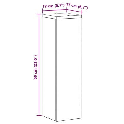 Стойка за растения 2 pcs Черния дъб 17 x 17 x 60 cm