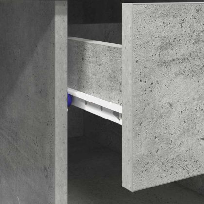 Бюро с чекмедже Циментено сиво 90 x 49 x 75 см Инженерно дърво