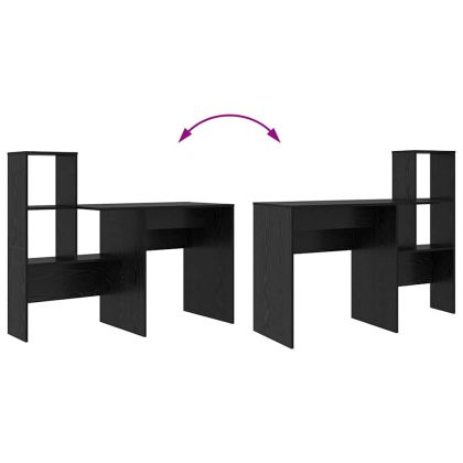 Бюро с рафт Черния дъб 131,5 x 50 x 106,5 см Инженерно дърво