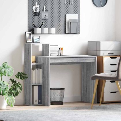 Бюро с рафт Сив Сонома 100 x 40 x 90 cm Инженерно дърво