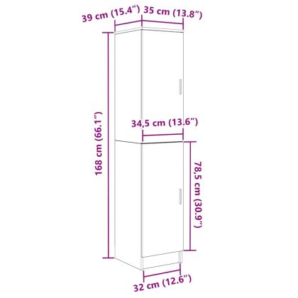 Хайтборд Опушен дъб 35 x 39 x 168 см Инженерно дърво