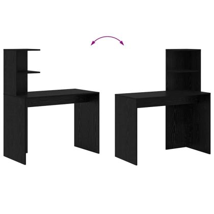 Бюро с рафт Черния дъб 102 x 50 x 124 см Инженерно дърво