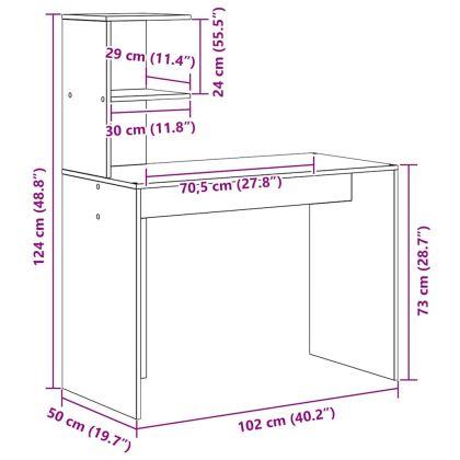Бюро с рафт Черния дъб 102 x 50 x 124 см Инженерно дърво