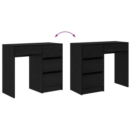 Бюро с чекмедже Черния дъб 90 x 37.5 x 75 см Инженерно дърво