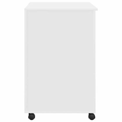 Бюро на колела с чекмедже Бяло 91 x 50 x 77 см Инженерно дърво