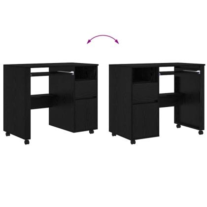 Бюро на колела Черния дъб 91 x 50 x 77 см Инженерно дърво