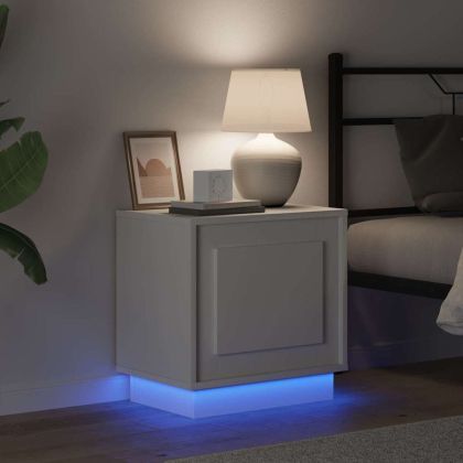 Нощен шкаф с 2 pcs Бяло 44 x 34.5 x 45 см Инженерно дърво