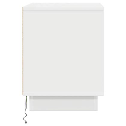 Нощен шкаф с 2 pcs Бяло 44 x 34.5 x 45 см Инженерно дърво