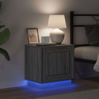 Нощен шкаф с 2 pcs Сив 44 x 34.5 x 45 см Инженерно дърво