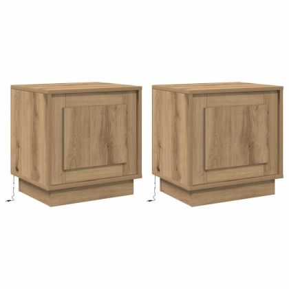 Нощен шкаф 2 pcs дъб артизан 44 x 34.5 x 45 см Инженерно дърво