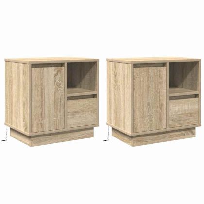 Нощен шкаф 2 pcs Сонома дъб 50 x 34,5 x 50 см. Инженерно дърво