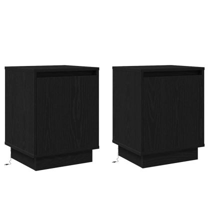 Нощен шкаф 2 pcs Черния дъб 39 x 34,5 x 50 см Инженерно дърво